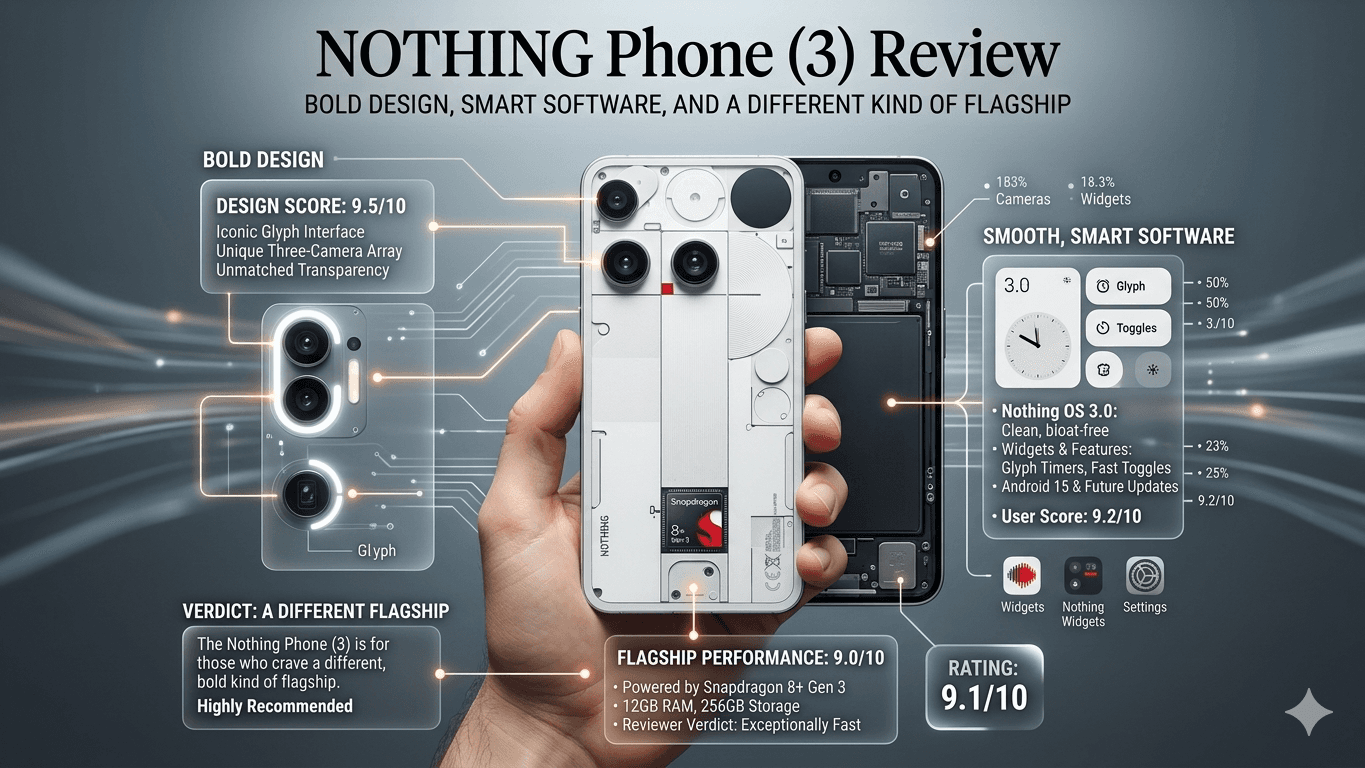 Nothing Phone (3) Review: Bold Design, Smart Software, and a Different Kind of Flagship