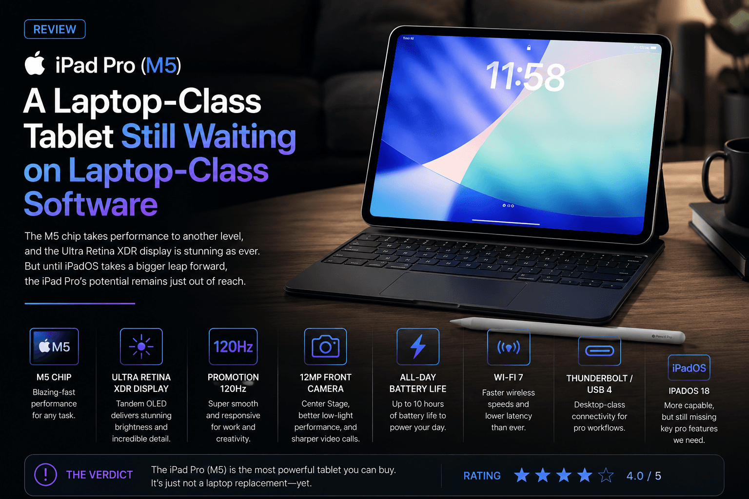 iPad Pro (M5) Review: A Laptop-Class Tablet Still Waiting on Laptop-Class Software